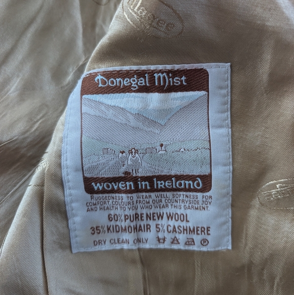 Vintage Magee Donegal Mist Irish Tweed Plaid Blazer Wool Cashmere Womens 10 - Picture 9 of 10